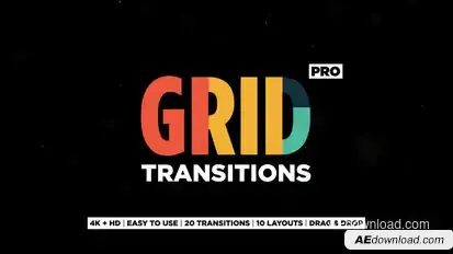 Grid Transitions Video Displays template preview