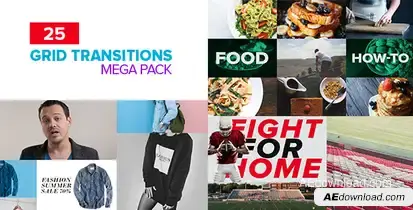Grid Transitions Pack Video Displays template preview