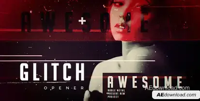 Grunge Glitch Opener Video Displays template preview