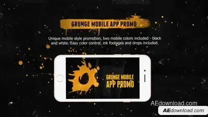 Grunge Mobile App Promo Video Displays template preview