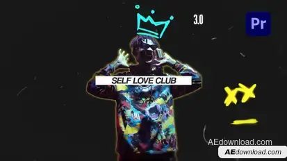 Grunge Neon Personal Promo Premiere Pro template preview