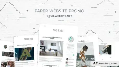 Grunge Paper Website Promo Video Displays template preview