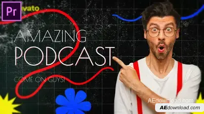 Grunge Podcast Opener MOGRT for Premier Pro Premiere Pro template preview