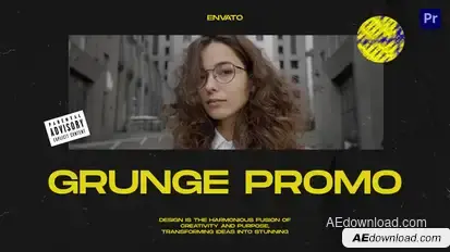 Grunge Promo v1 Mogrt Premiere Pro template preview