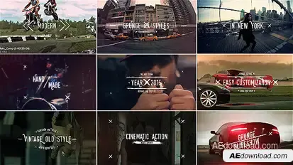 Grunge Vintage Slideshow Titles Video Displays template preview