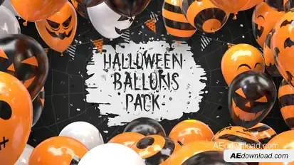 Halloween Balloon Pack Video Displays template preview