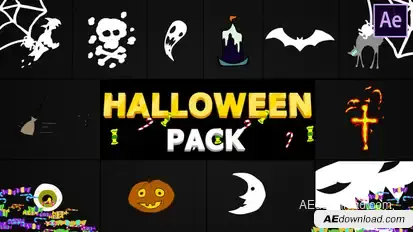Halloween Elements | After Effects Video Displays template preview