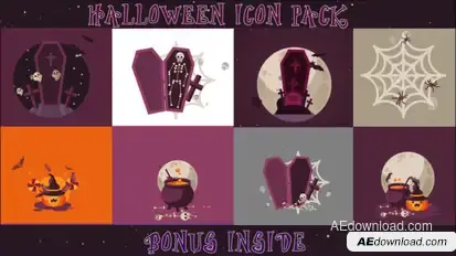 Halloween Icon Pack Video Displays template preview