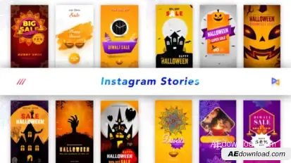 Halloween Instagram Stories Video Displays template preview