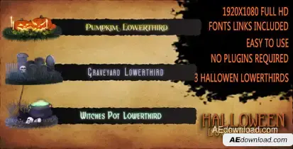 Halloween Lower Thirds Video Displays template preview