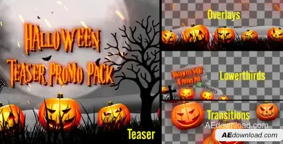 Halloween Teaser Promo Pack Video Displays template preview