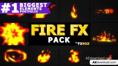 Hand Drawn FIRE Elements | After Effects Video Displays template preview