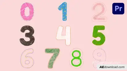 Hand Drawn Numbers | Premiere Pro Premiere Pro template preview