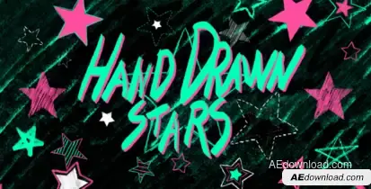 Hand Drawn Stars Video Displays template preview