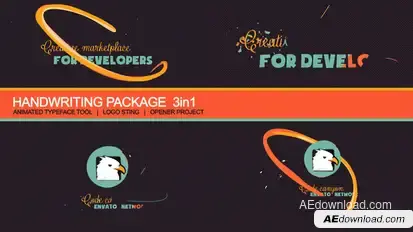 Handwriting Package: Animated Typography Video Displays template preview