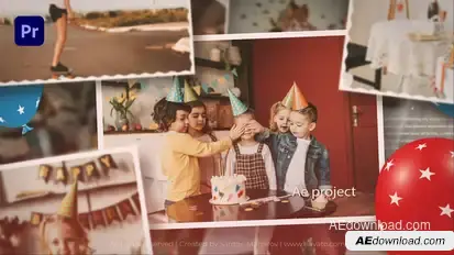 Happy Birthday Gallery MOGRT Premiere Pro template preview