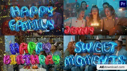 Happy Birthday letters Collection For Premiere Pro Premiere Pro template preview