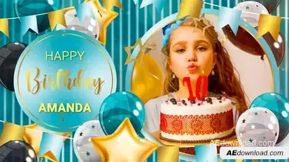 Happy Birthday MOGRT Premiere Pro template preview