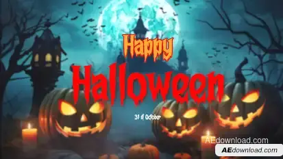 Happy Halloween Intro MOGRT Premiere Pro template preview