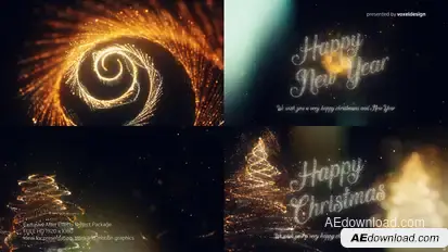 Happy New Year and Happy Christmas Opener Video Displays template preview
