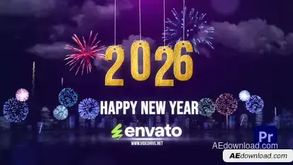 Happy New Year Wishes 2026 MOGRT Premiere Pro template preview