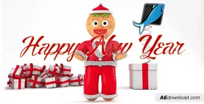Happy New Year with Gingerbread Video Displays template preview