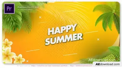Happy Summer Vibes Premiere Pro template preview