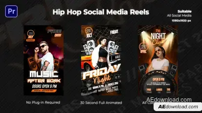 Hip Hop Instagram Reels Premiere Pro template preview