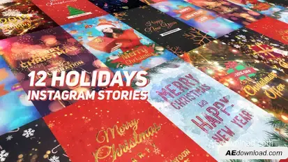Holidays Instagram Stories Pack Video Displays template preview