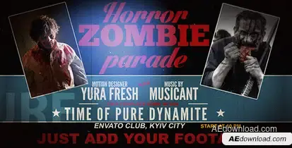 Horror Zombie Parade Video Displays template preview