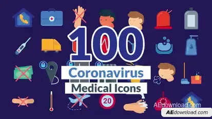 Hospital Icons Video Displays template preview