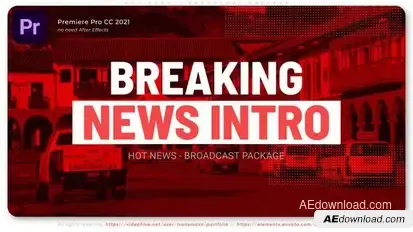 Hot News - Broadcast Package Premiere Pro template preview