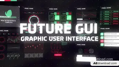 HUD and GUI Video Displays template preview