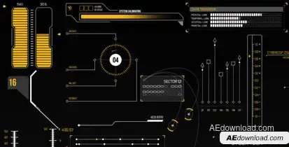 HUD Infographic Elements Video Displays template preview