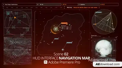 HUD Interface Navigation Map 02 Pr Premiere Pro template preview