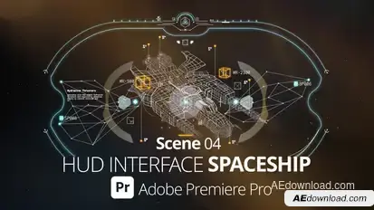 HUD Interface Spaceship 04 Pr Premiere Pro template preview