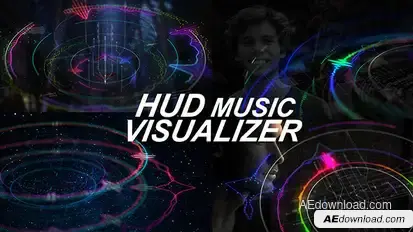 HUD Music Visualizer Video Displays template preview