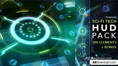 HUD Sci-Fi Infographic Video Displays template preview