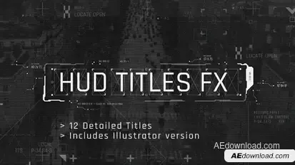 HUD Titles FX Video Displays template preview
