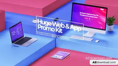 Huge Web Promo & App Promo Kit Video Displays template preview