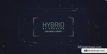 Hybrid Ui Screens/ HUD Pack/ Broadcast 240 Elements/ Digital/ Sci-fi Interface/ Technology/ Iron man Video Displays template preview