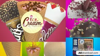 Ice Cream Commercial Video Displays template preview