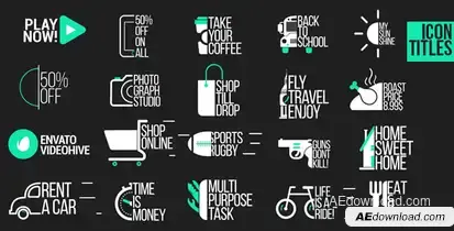 Icon Titles Video Displays template preview