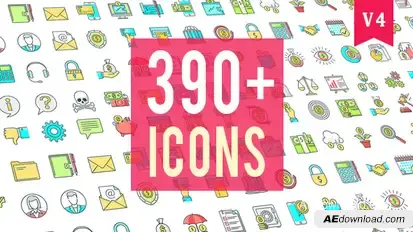 Icons Pack 390 Animated Icons Video Displays template preview