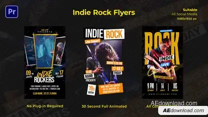 Indie Rock Flyers Premiere Pro template preview