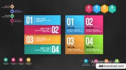 Infographic Animated Lists Video Displays template preview