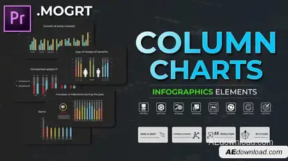 Infographic - Column Charts MOGRT Premiere Pro template preview