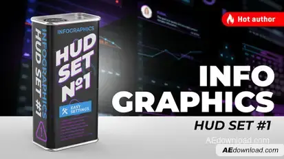 Infographic HUD set 1 Video Displays template preview