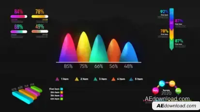 Infographic Modern Graphs Video Displays template preview