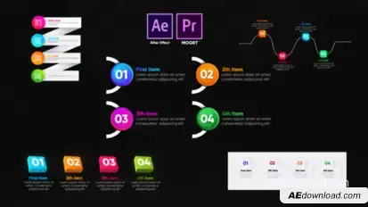 Infographic Trendy Lists Video Displays template preview